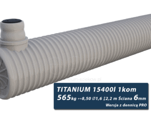 Plastikowy zbiornik na szambo Titanium, jednokomorowy z dennicą PRO 15,4 m3