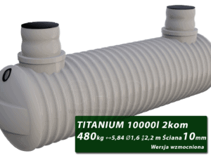 Wzmocniony plastikowy zbiornik na szambo Titanium, dwukomorowy 10 m3