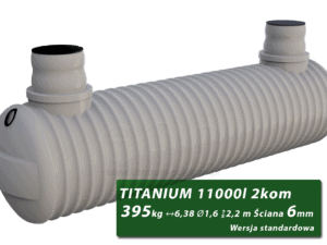 Plastikowy zbiornik na szambo Titanium, dwukomorowy 11 m3