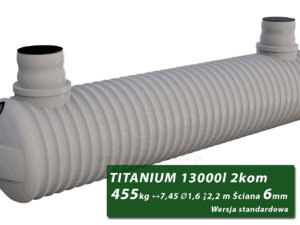Plastikowy zbiornik na szambo Titanium, dwukomorowy 13 m3