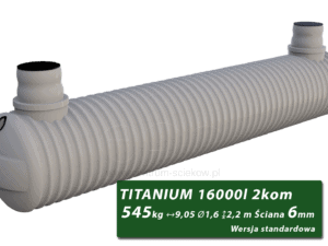 Plastikowy zbiornik na szambo Titanium, dwukomorowy 16 m3
