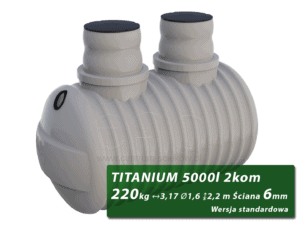 Plastikowy zbiornik na szambo Titanium, dwukomorowy 5 m3