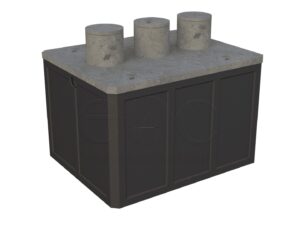 Betonowy zbiornik na szambo, trzykomorowy 12m3 (wersja wysoka)