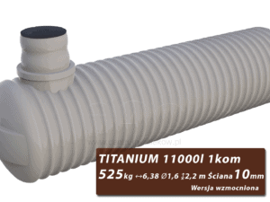 Wzmocniony plastikowy zbiornik na szambo Titanium, jednokomorowy 11 m3