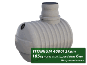 Plastikowy zbiornik na szambo Titanium, dwukomorowy 4 m3