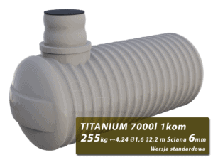 Plastikowy zbiornik na szambo Titanium, jednokomorowy 7 m3