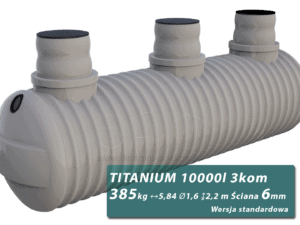 Plastikowy zbiornik na szambo Titanium, trzykomorowy 10 m3